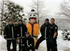 Firefighters with Large Snowman